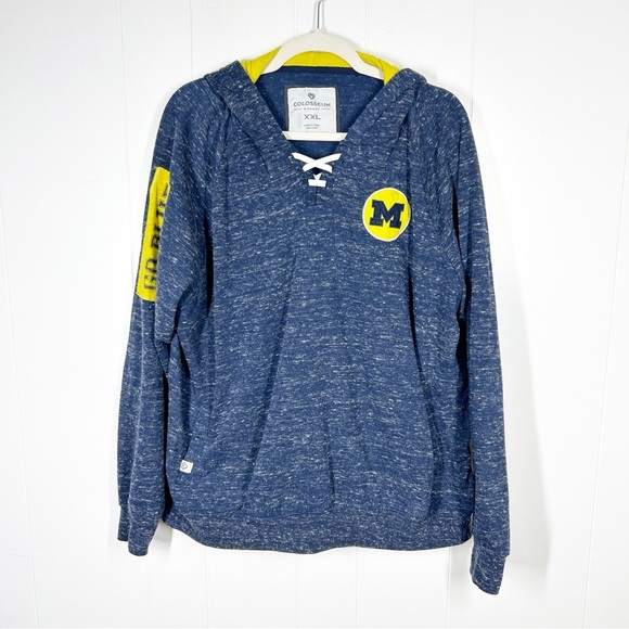 Colosseum U of M Lace Up Long Sleeve Plus Size Hoodie XXL - Picture 1 of 6